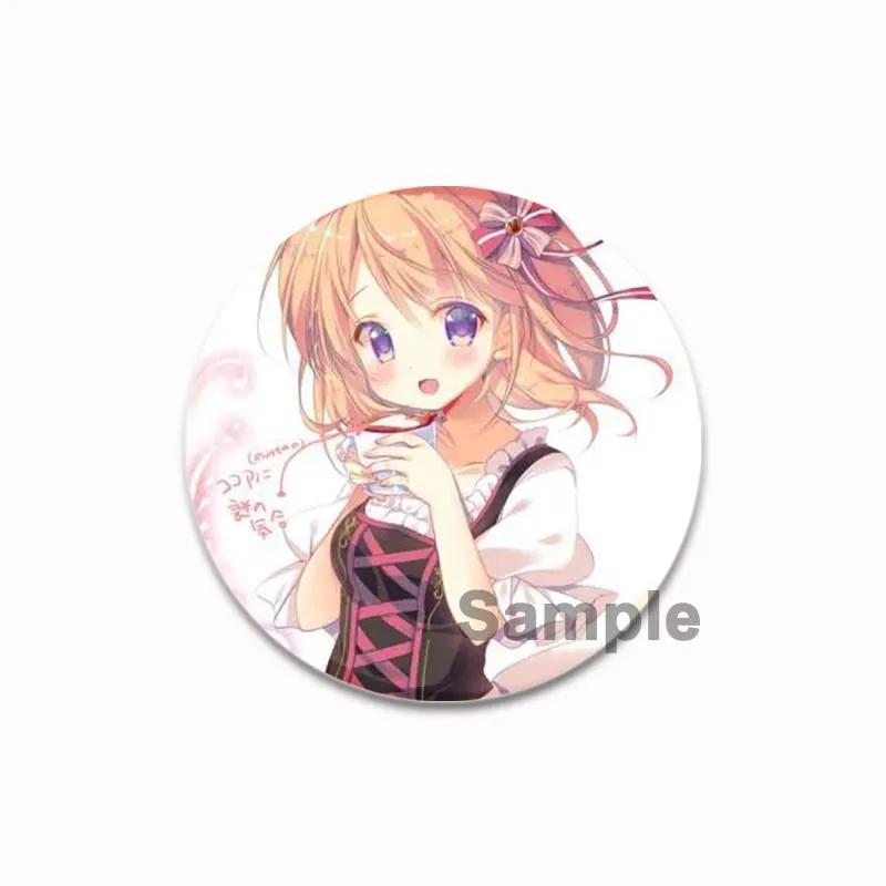 

32/44/58 мм милый кролик цветок лацкан значки аниме брошь круглая Ujimatsu Chiya Kafuu Chino броши для рюкзака одежда мультяшный косплей значки 32mm