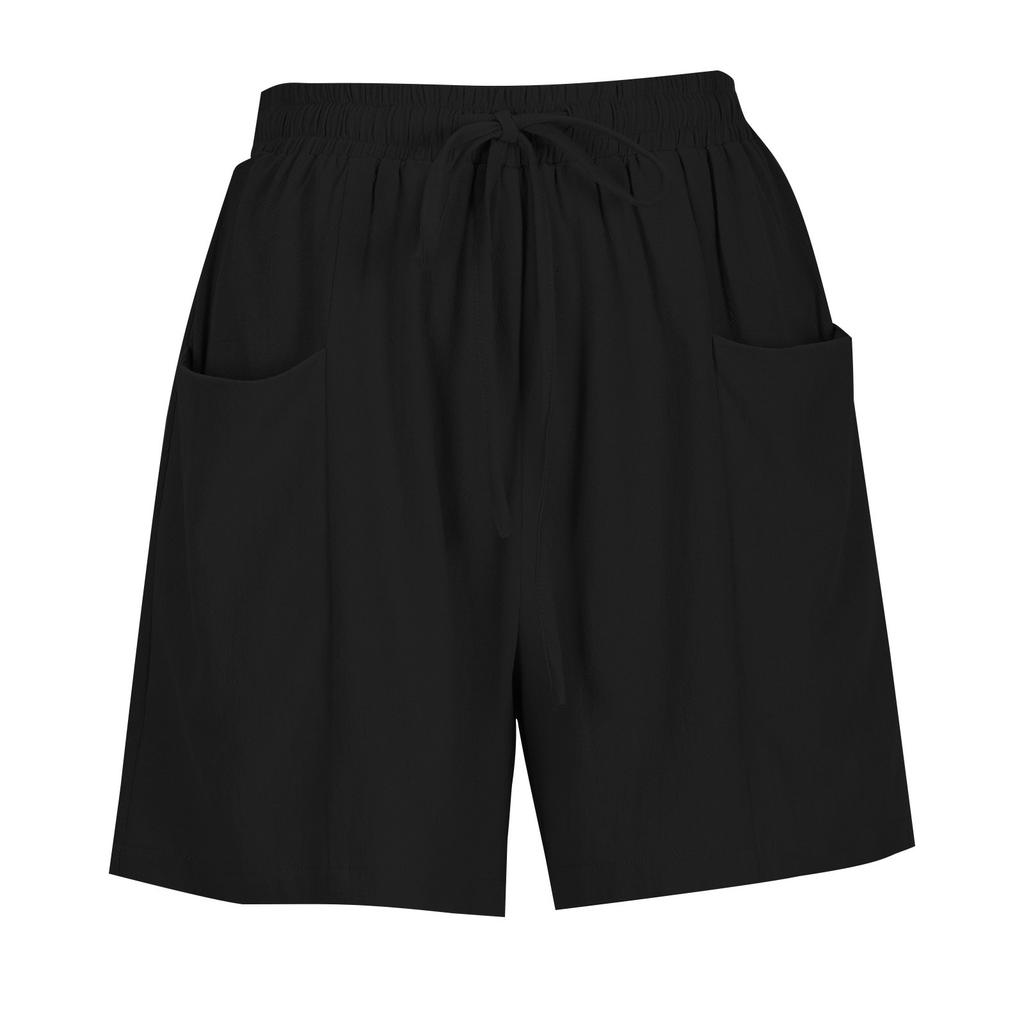 Shorts For Women Color Casual Summer Drawstring Beach Loose Pocket Shorts