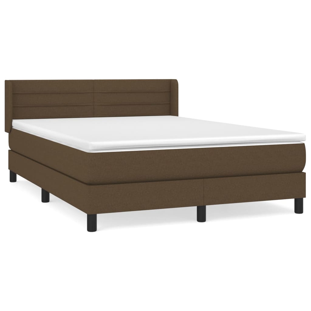 Vidaxl Letto Continentale Con Materasso, Marrone, Tessuto, 140X190 Cm