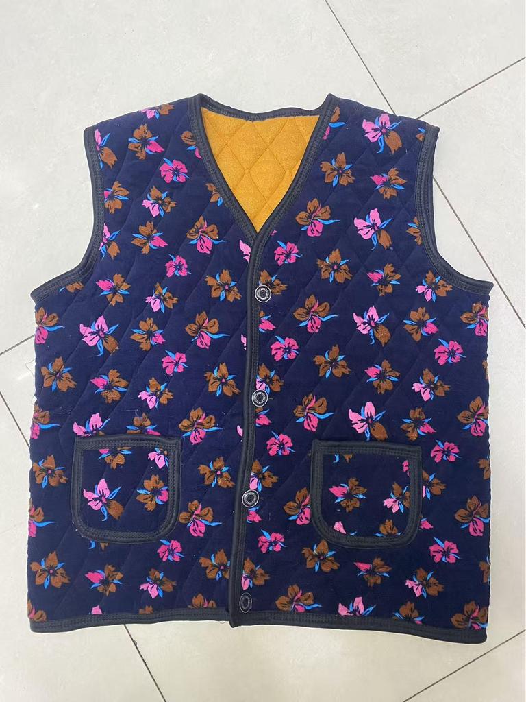 Warm Fleece-Lined Cotton Vest for Middle-Aged and Elderly Women