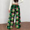 Women's Casual Fashion Christmas Print Elastic Waist Loose Plush Wide Leg Pants