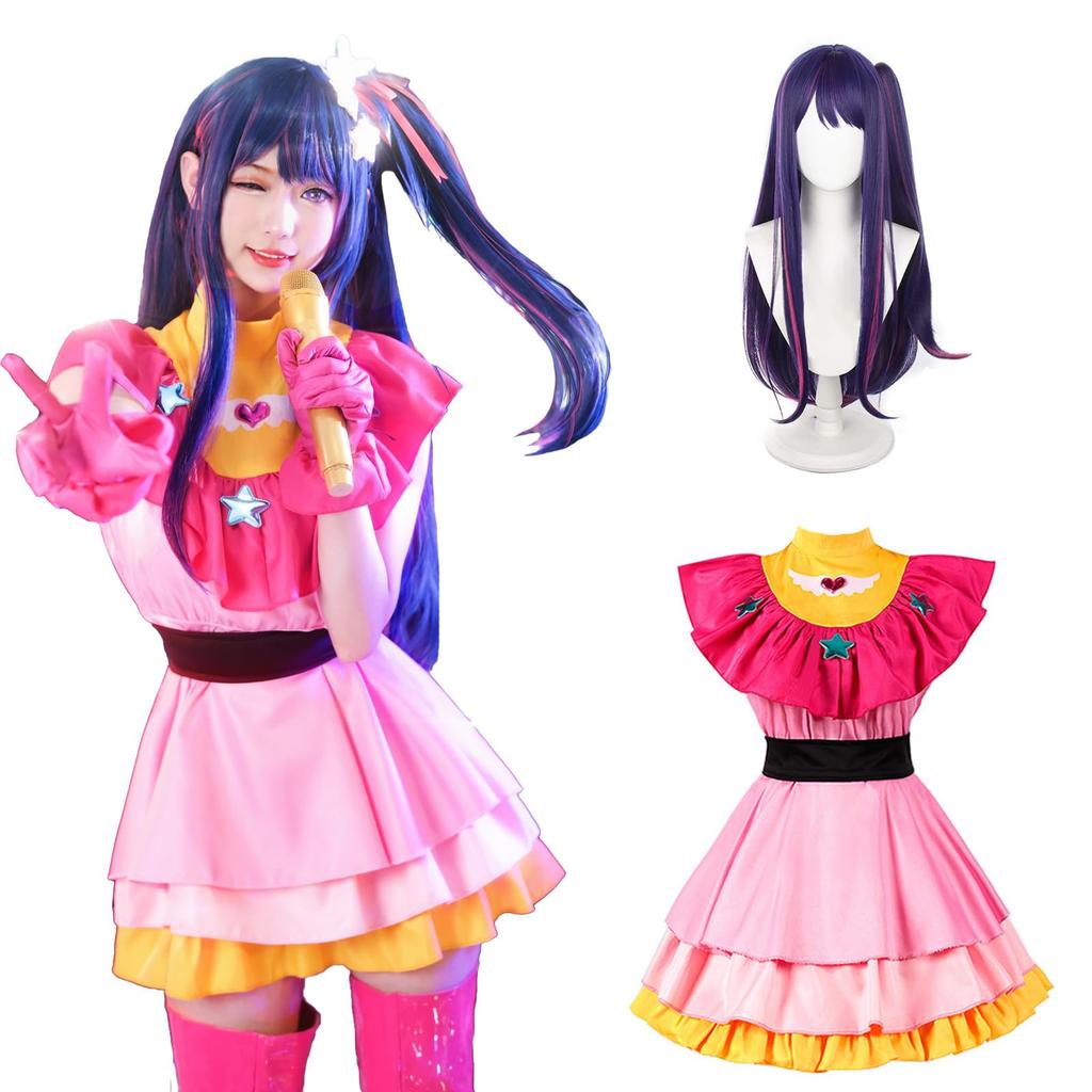 [CR ROLECOS] Hoshino Ai Cosplay Costume with Wig - Anime, Manga, Halloween Costume, Idol Outfit, Event Attire, Dress-Up, Photo Shoot XL