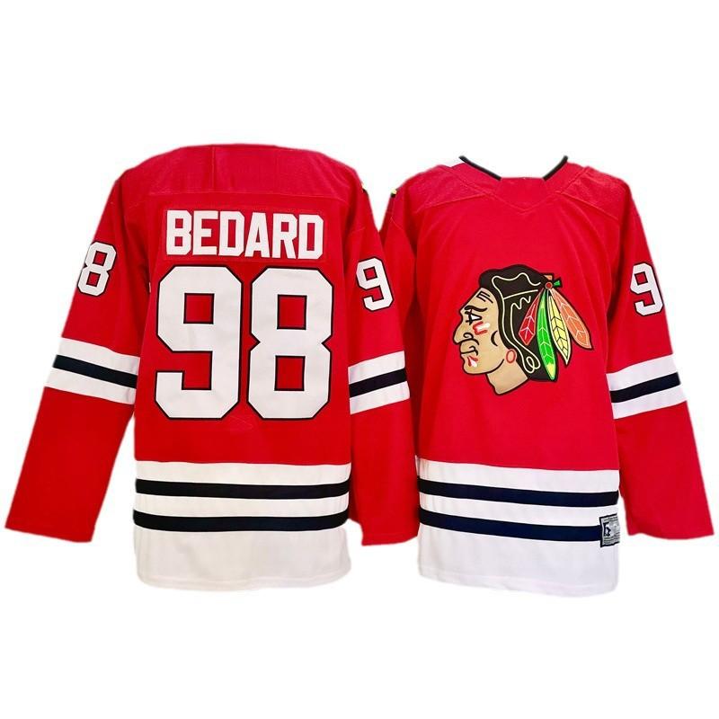 Mens Retro Ice Hockey Jersey Custom Embroidered Number 98 Or 88 Team Practice Uniform Cotton Blend