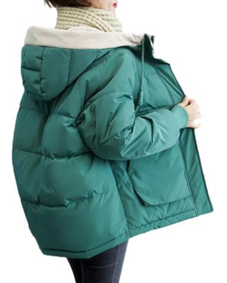 Ririka Kurze Blouson mit und Perfekt für den Herbst und mit und Lässiger Stil Kapuze, Gepolstert, Warm, Winter, Taschen, Mittellang, (Größe L, Grün)