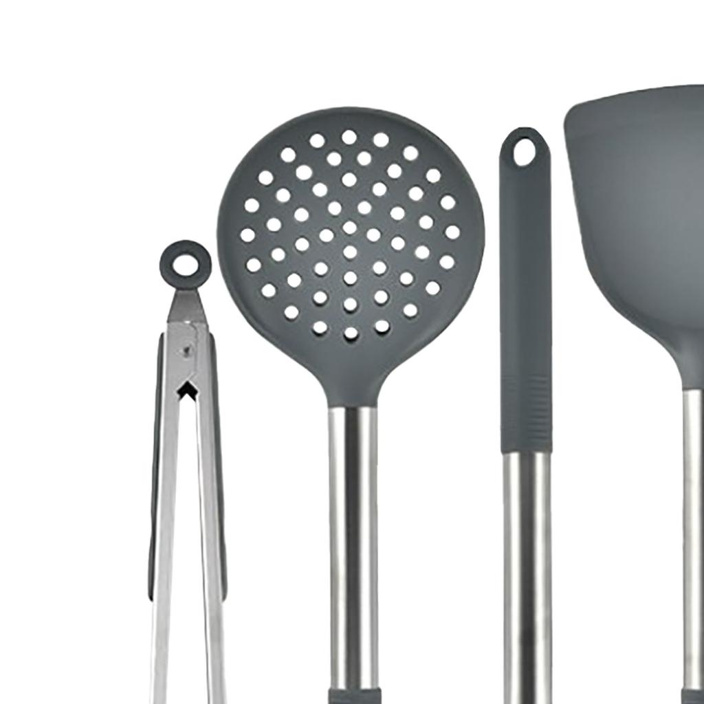 12PCS Kitchen Cooking Utensil Set Silicon Non Slip Kitchen Gadgets Essential Cookware Tools with Rotatable Holder for