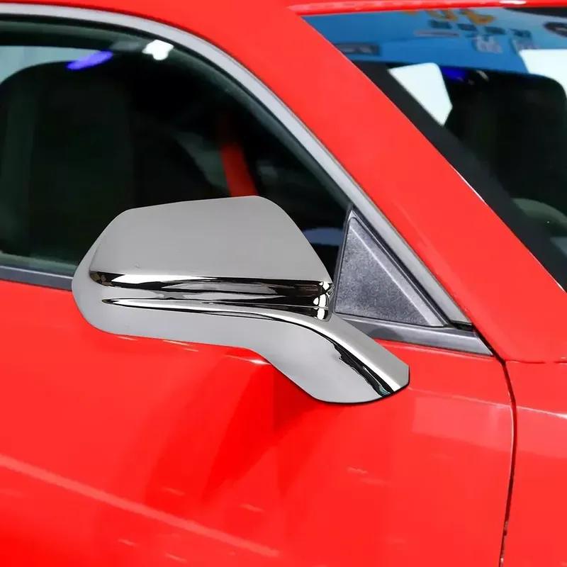 2X For Chevy Camaro SS RS ZL1 LT 2016- ABS Chrome Mirror Cover Car Rearview Side Wing Adhesive Cap Trim Exterior Accessories