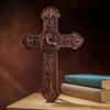 Vintage Cross Wood Carving for Wall Decoration Hanging Church Home Living Gifts
