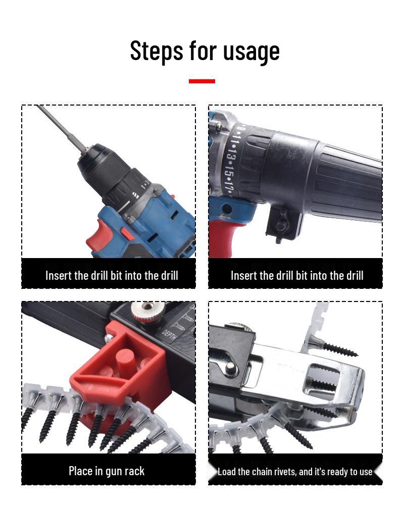 Chain Screw Nailer Electric Drill Adapter: Automatic Pneumatic Nail Feeding Gun Converter