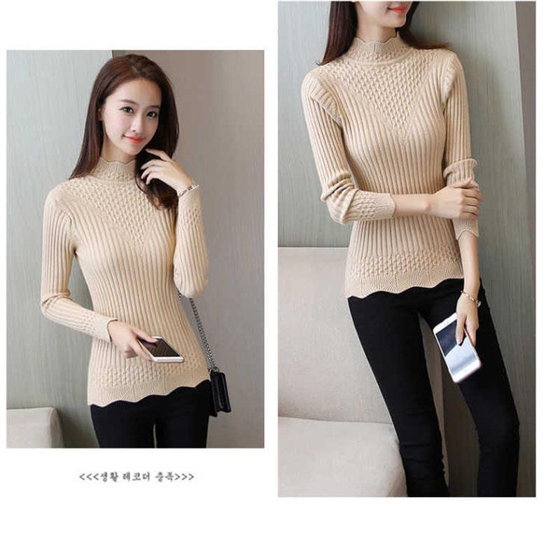 Women's Sweaters High Elastic Turtleneck Sweater Winter Slim Sexy Bottoming Basic Knit Pullover Jumper