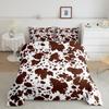 Cow Print Duvet Cover Set Full Size Abstract Cowhide Print Comforter Cover Black White Animal Print Bedding Set 3pcs for Boys