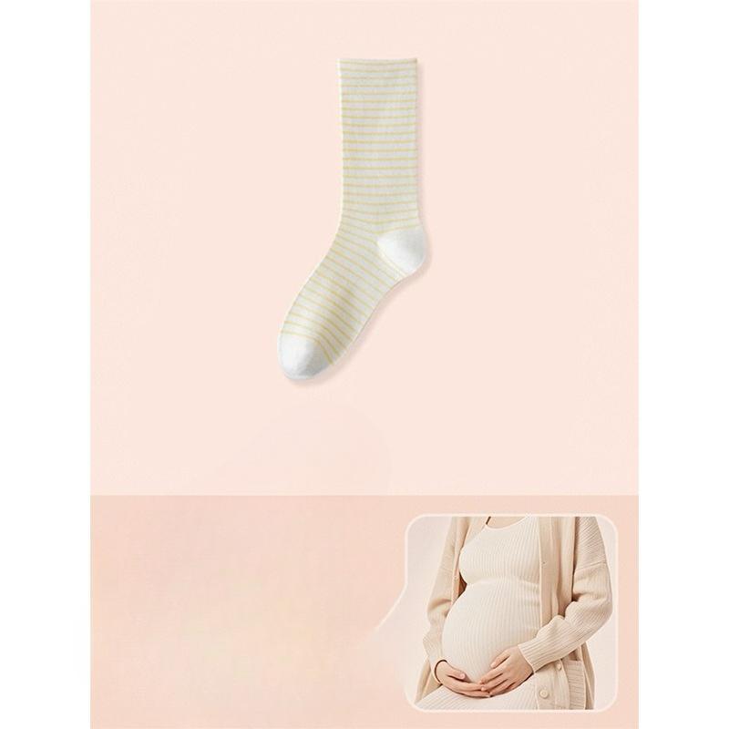 

Женские весенне-осенние универсальные полосатые бесшовные хлопковые носки-трубы 1 pair жёлтый/белый