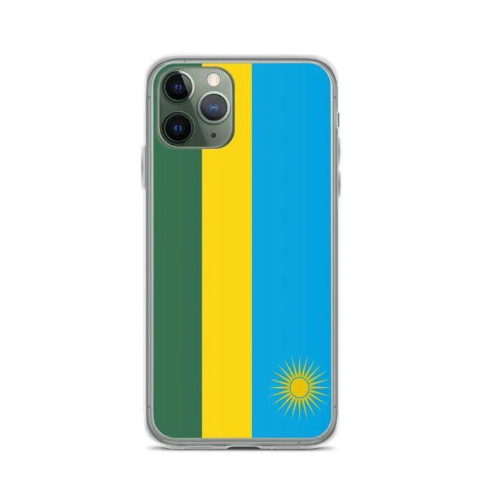Coque iPhone - Multicolore - Drapeau Ruanda - Souple - Compatível iPhone 11 Pro - Design exclusivo