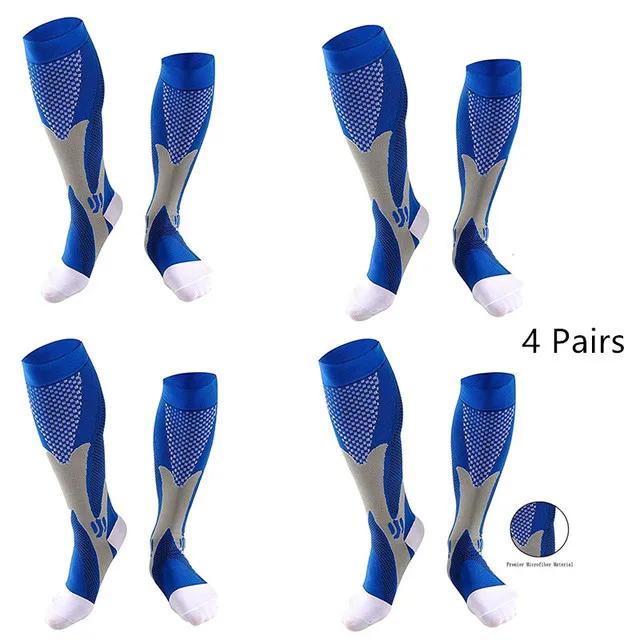 2/3/4 Pairs Running Men Compression Socks Fit Varicose Veins Football Soccer Stockings 30 Mmhg Atheletic Men Women Sports Socks