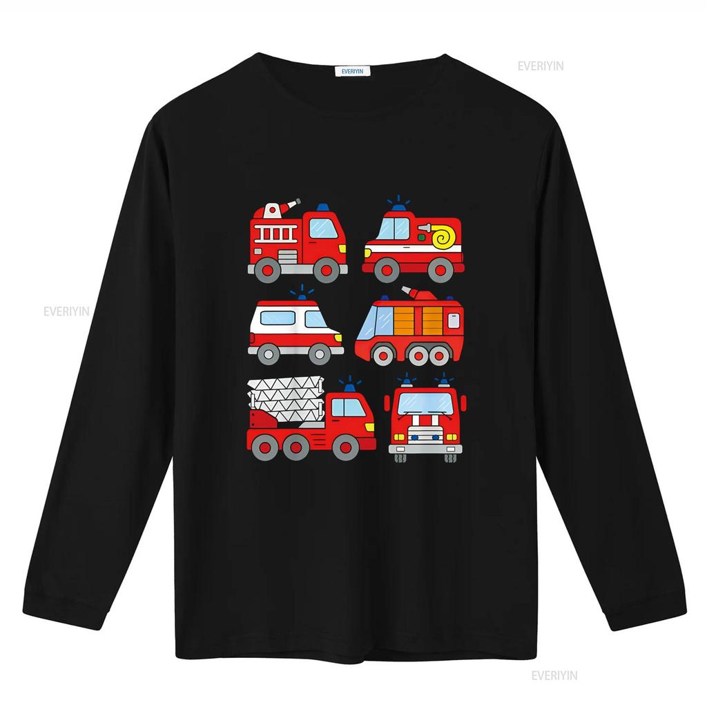 Fire Truck T Shirt Boys Toddlers Emergency Vehicle Vintage Washed Top For Everyday Wear Graphic Fashion Streetwear Soft