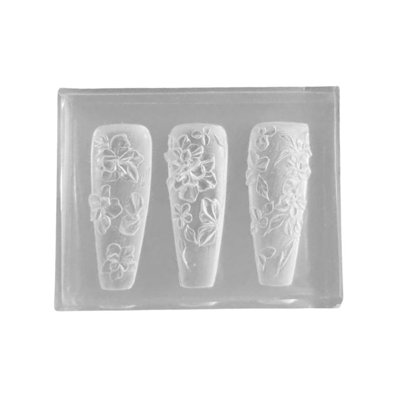 Easy Release Silicone Nail Stamp Molds Professional Manicure Patterns Moulds Stylish Embossed Nail Accessories Molds