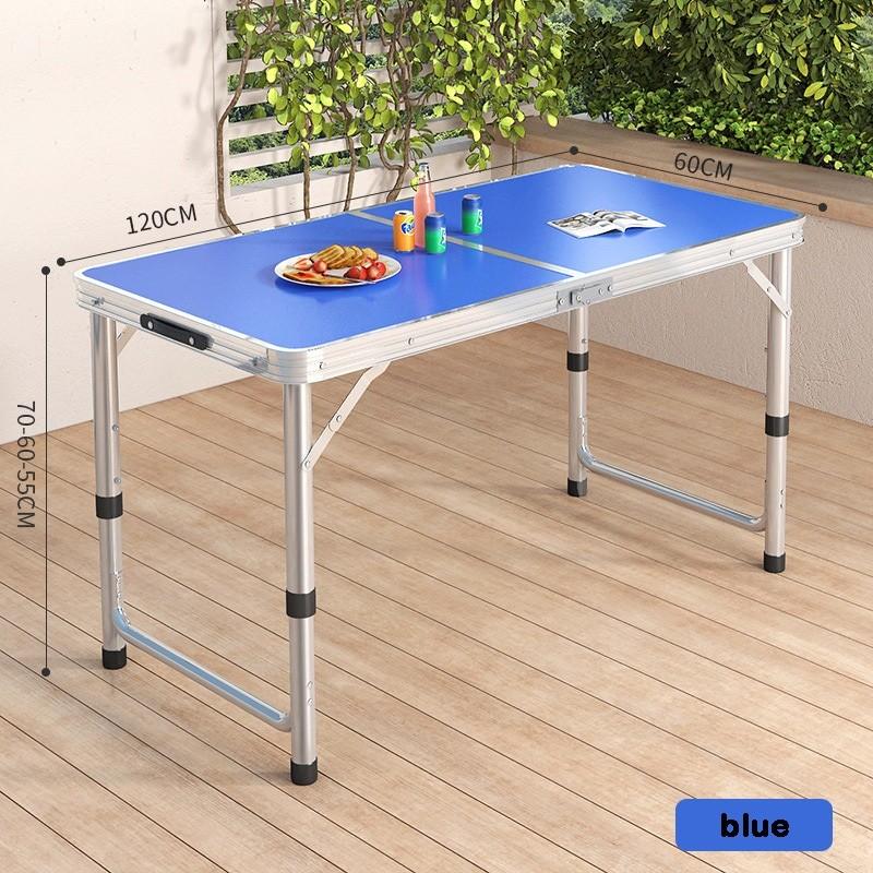 

120 * 60 * 70см 55-70см Регулируемая высота Обеденный стол Пикник Походные принадлежности Портативный Уличный Складной стол синий