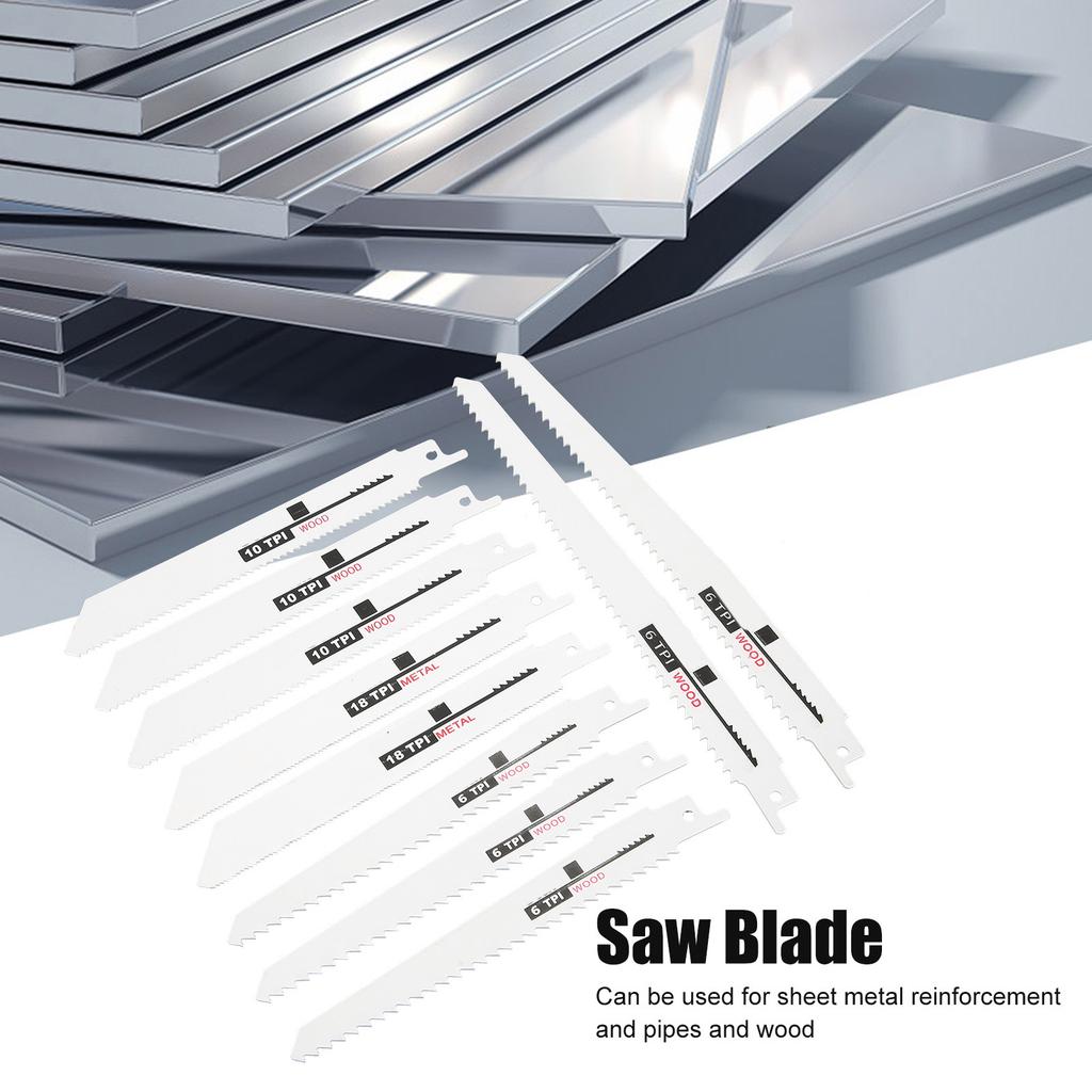 10Pcs Saw Blade HSS Reciprocating Wood Cutting Pruning Diverse Web for Carpentry Tool