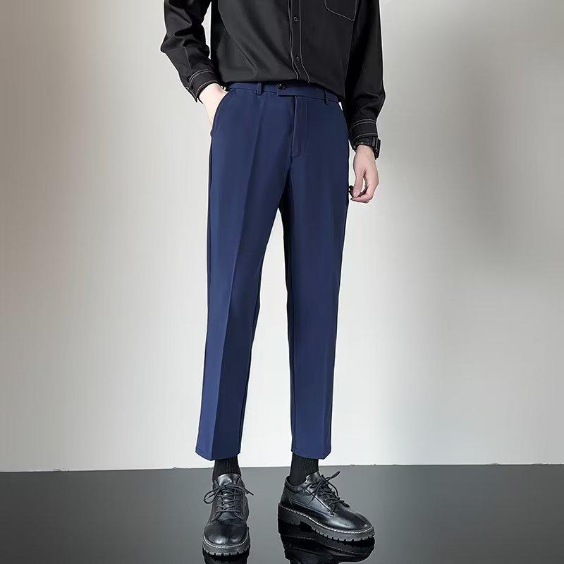 Men's Lightweight Korean Style Slim Fit Casual Suit Pants