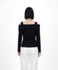 Myuleus Off-Shoulder Strap Knit [Black]