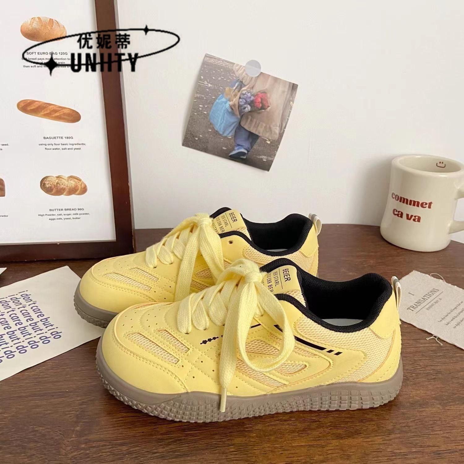 

Pink Dexun double mesh board shoes female ugly cute summer new chic niche Korean version breathable sports Forrest Gump white shoes 35