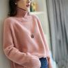 Autumn and Winter Versatile Pullover Knitted Solid Color Turtleneck Pullover Sweater Women's Lazy Loose Casual Bottoming Shirt Women's Tide