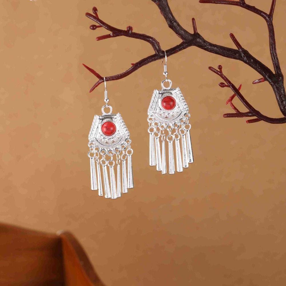 Silver Long Tassel Earrings Bohemia Bohemia Drop Earring Classic Ethnic Style Dangle Earring Women
