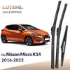 For Nissan Micra K14 2016- 2017 2018  Wiper Front & Rear Wiper Blades Windshield Windscreen Window Brushes 26"+14"+9"