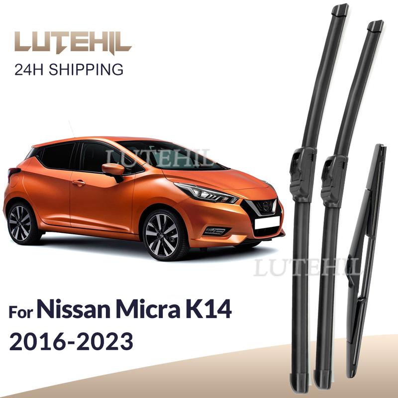 For Nissan Micra K14 2016- 2017 2018  Wiper Front & Rear Wiper Blades Windshield Windscreen Window Brushes 26 +14 +9 Nissan Micra K14