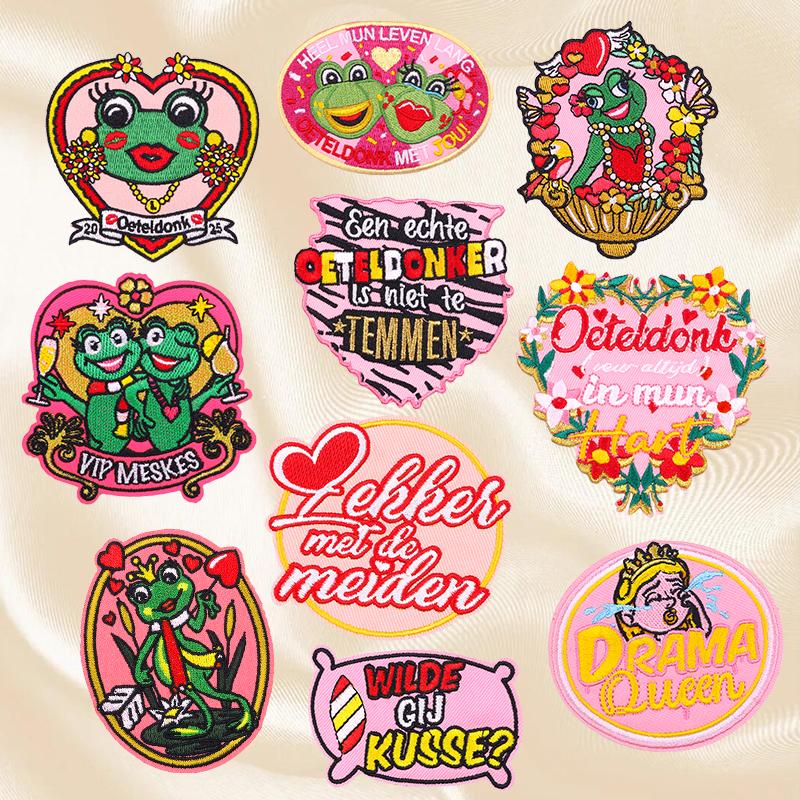 10pcs New Set Netherland Oeteldonk Emblem Patches Diy Netherland Carnival Patch Iron On Patches For Clothing Sew Badges Stickers 