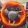 Breathable Car Steering Wheel Heated Cover Universal 12V Heating Soft Plush Smooth Touching Heating Cover for Auto Supplies