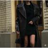 Lambskin Women's Leather Trench Coat Fit Genuine New Black Handmade Soft Casual