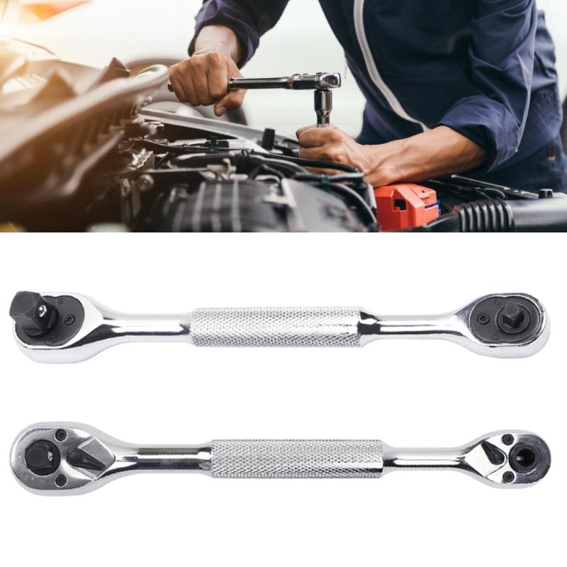 Professional Alloy Steel Ratchet Spanner Wrench With 5Degree Swing Angle 1/4,3/8,1/2 Drive For Tight Space Maintenance