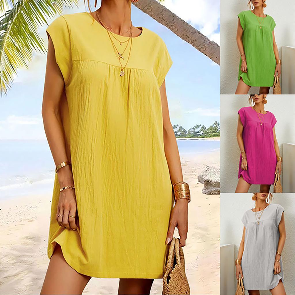 Sommerkleider baumwolle ärmellos Clearance