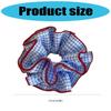 Blue Checkered Hair Scrunchie Soft Stretchy Elastic Hairband For Women Girl Hair Styling Accessory For Hair Wrist Decors