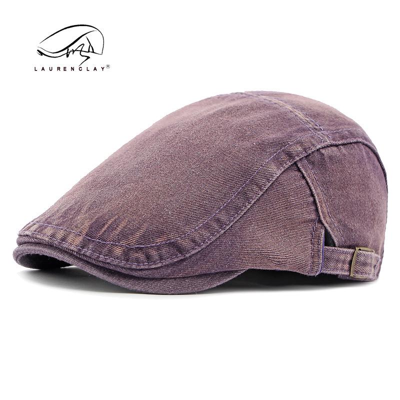 Unisex Korean Style Cotton Denim Beret - Retro Duckbill Newsboy Cap