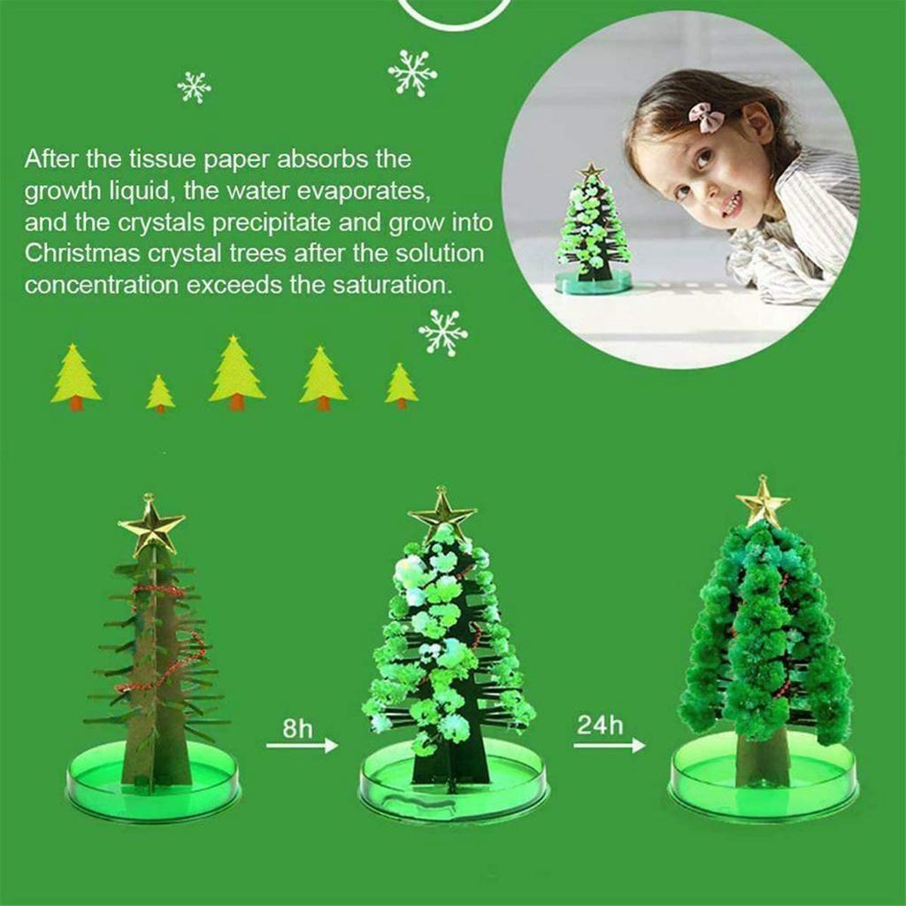 Novelty Funny DIY Visual Paper Crystals Growing Christmas Tree Science Toys Stocking Filler Gift