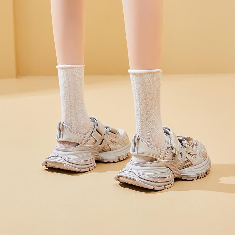 Nové dámské tenisky, módní sportovní jednobarevné boty se silnou podrážkou