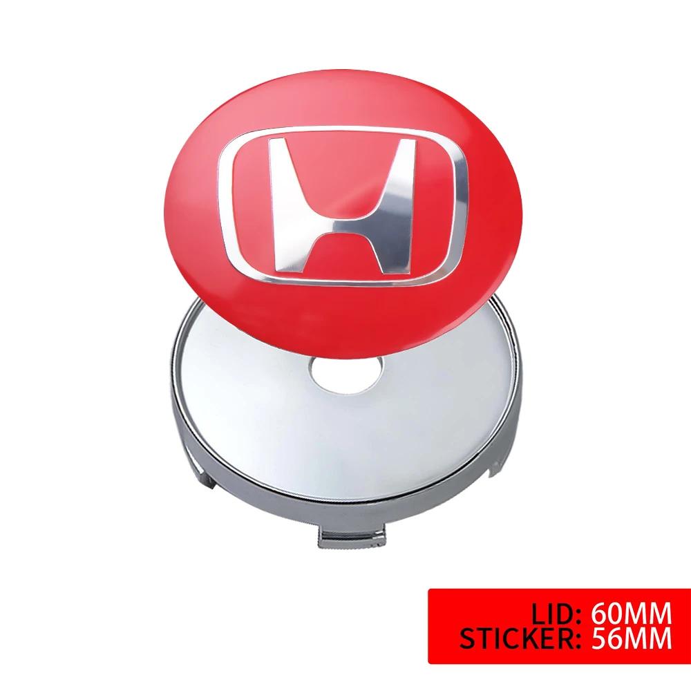 56/60MM 4Pcs Car Wheel Center Hub Caps Auto Exterior Accessories For Honda Civic XR-V HR-V City Accord Odyssey Spirior CRV Jazz