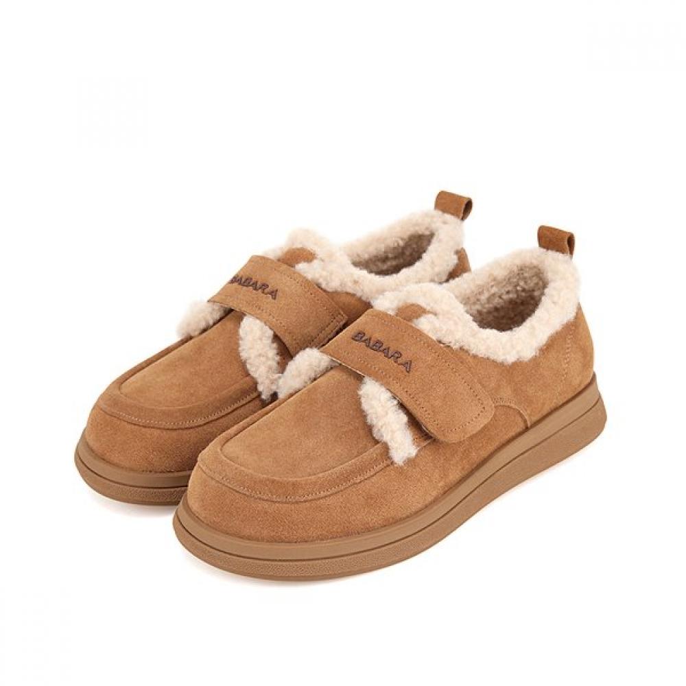 Бархатные кроссовки на липучках с мехом Barbara Suede Fur Velcro Sneakers Bbh557cm 225mm