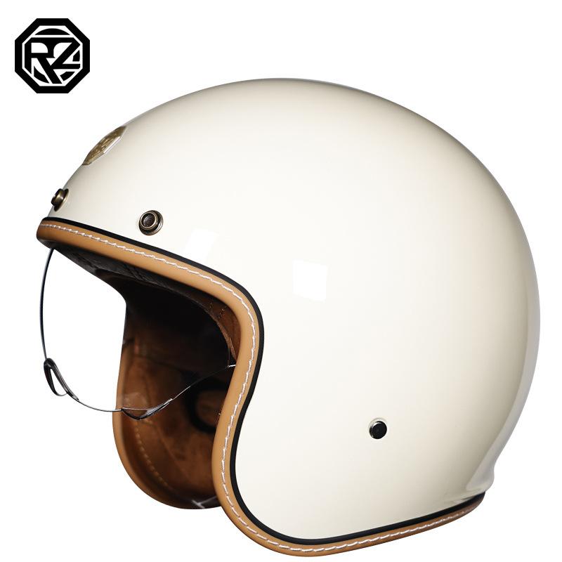 ORZ Motorcycle retro helmet for men and women, half helmet for cruising3/4Helmet for scooter, suitable for all seasons, personalized3C Authentication