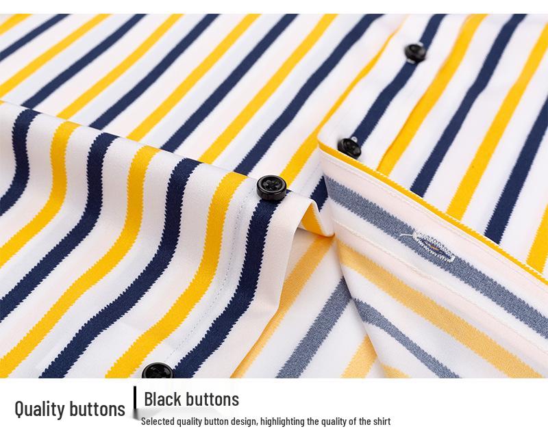 Men's Short Sleeve Non-Iron Striped Ice Silk Casual Korean Style Shirt