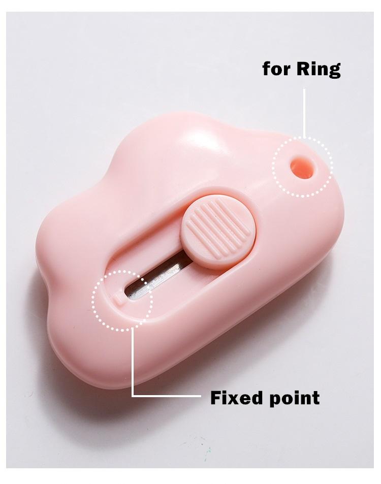 Portable Cloud Utility Knife 9mm Mini Safety Metal Blade Express Box Opener Paper Cutter Art Craft Wrapping