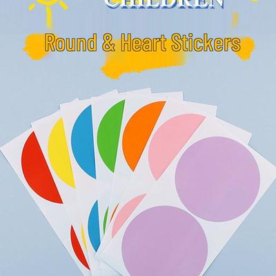 Large Red Polka Dot Self-Adhesive Round Stickers for Kindergarten Students