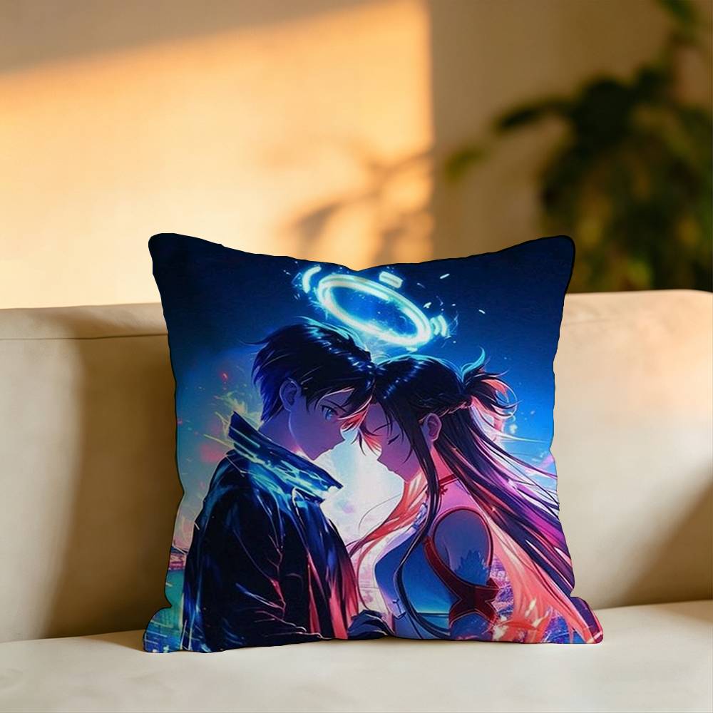 Anime SSword Art Online Pillow Case Square DoubleSided Sofa Cushion Cover Bedroom Bedside Pillow