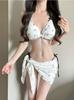 Swimsuit Female Sexy Bikini Small Breasts Gather Three-point Wrap Skirt Three-piece Split Triangle Vacation Hot Spring Swimsuit