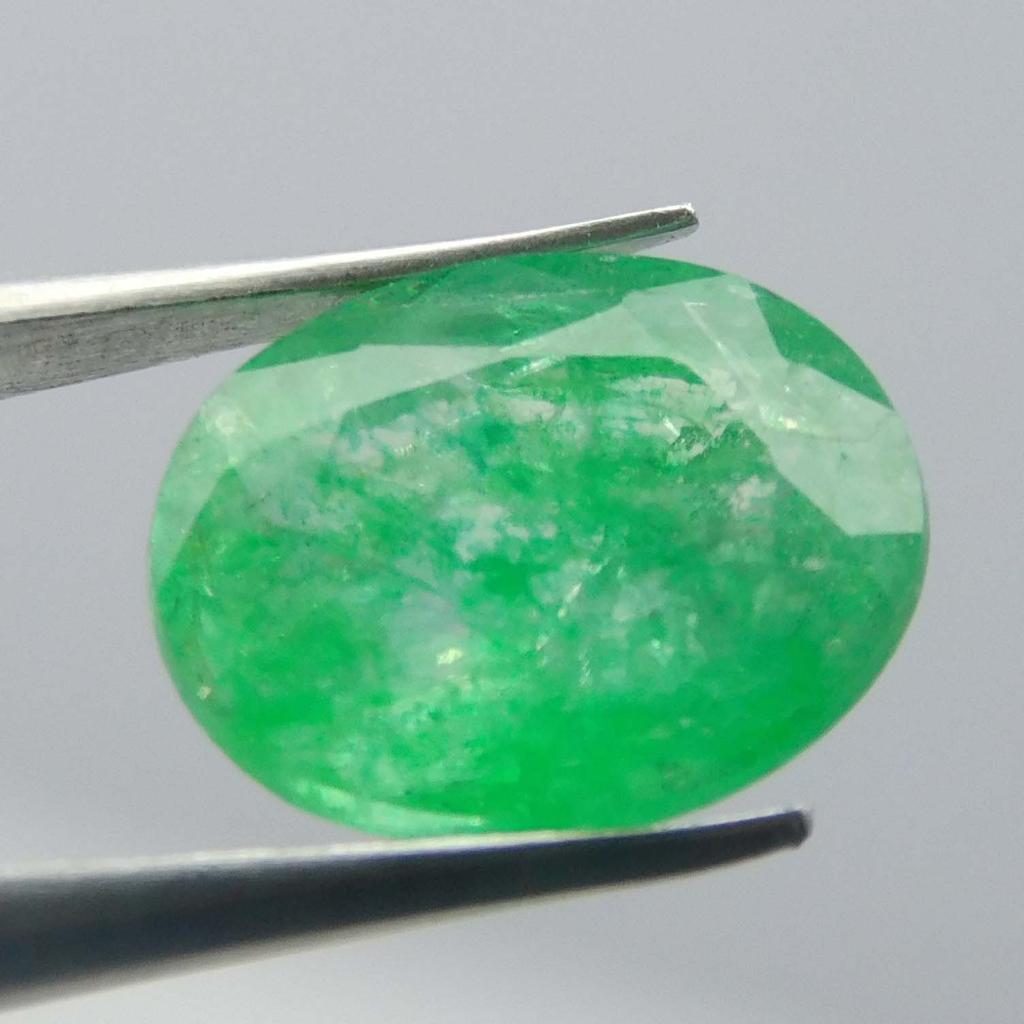 7 Carat Natural CERTIFIED Emerald Oval Cut Green Colombian Loose Gemstone A-3402