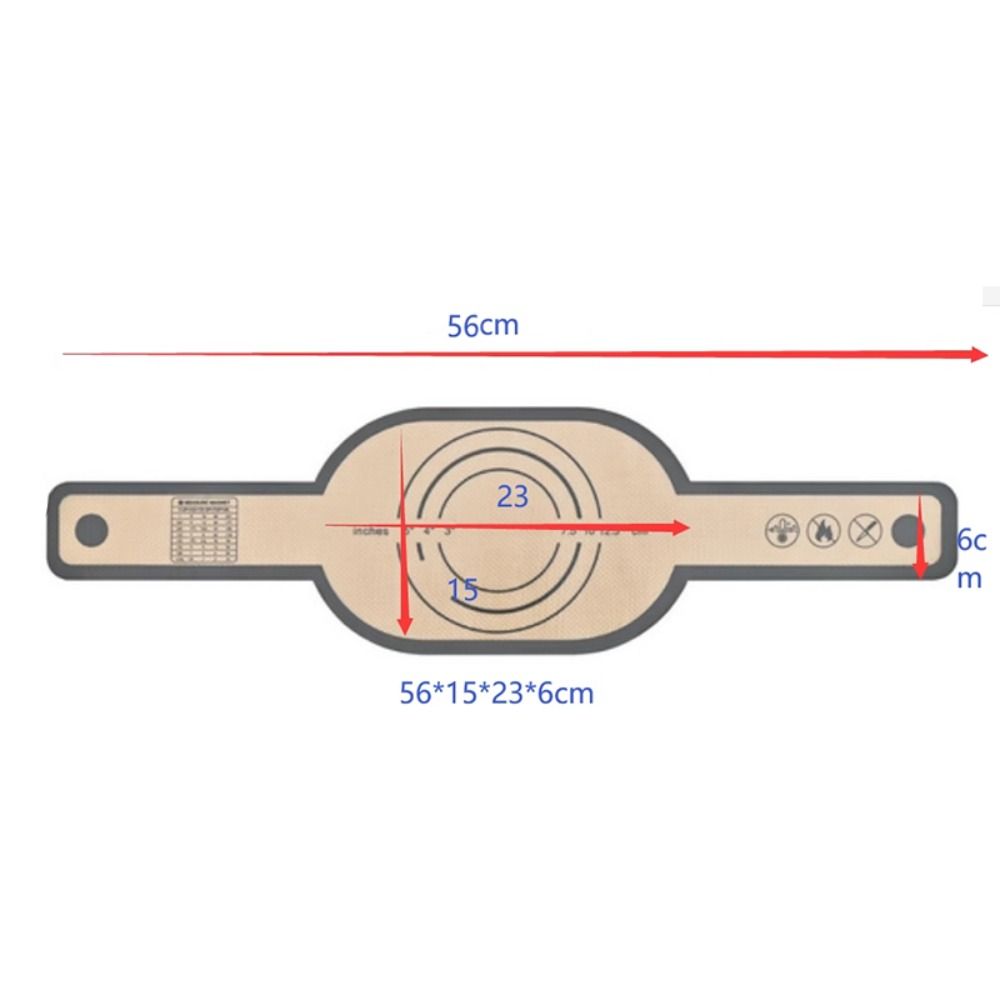 Non-Stick Bakery Oven Pad Long Handles Bread Sling Easy Clean Silicone Baking Mat for Dutch Oven