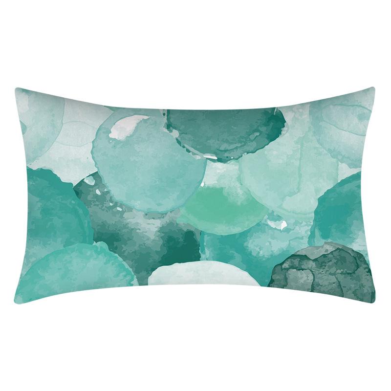 Nordic Teal Home Decor 30*50 Embrace Pillowcase Geometric Leaf Pillowcase Modern Sofa Living Room Car Chair Cushion Cover