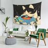 Fun Cartoon Cat Pattern Digital Printing Polyester Wall Tapestry Suitable for Use In Living Rooms Bedrooms Offices Bars Party