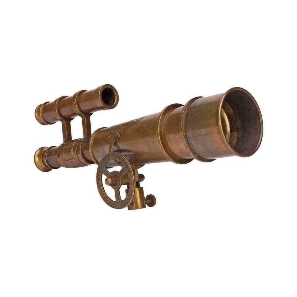 Brass Telescope With Wooden Tripod Stand Maritime Nautical Vintage Desk Décor